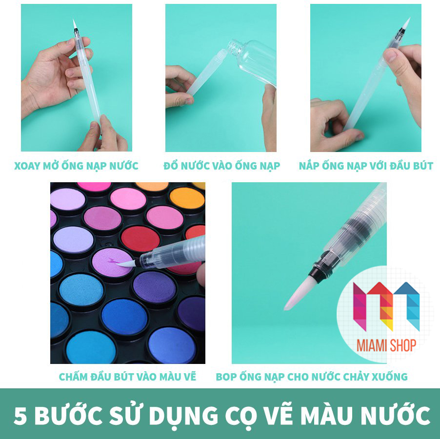 Bút vẽ màu nước Menory - Đủ kích cỡ lựa chọn