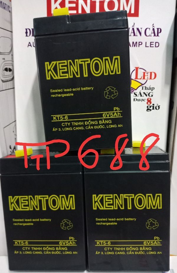 [HCM]Bình ắc quy khô 6v Kentom (6v5Ah)