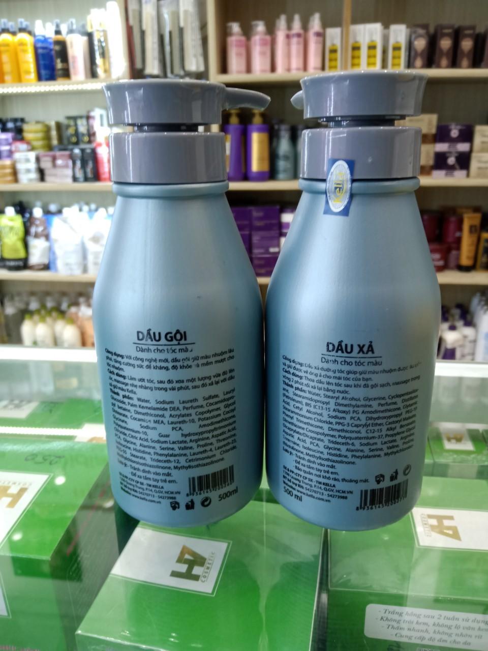 Combo dầu gội + dầu xả Kella dành cho tóc màu 500mlX2