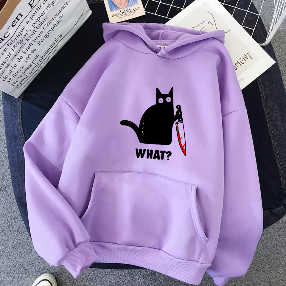 [Hoàn Tiền 15%] ÁO HOODIE IN KNIFE CAT (NHIỀU MÀU)