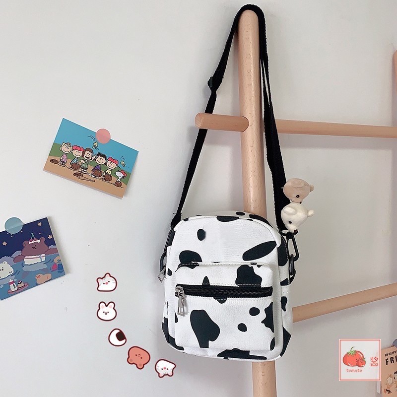 TÚI CHÉO VẢI - BÒ SỮA mini
