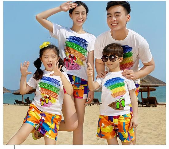 Set 4 Bộ Đồ Đi Biển Gia Đình 4 người