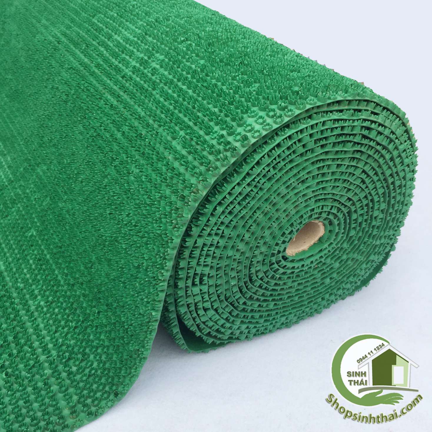 Thảm nhựa gai hoa cúc màu xanh lá - chống trơn trượt - [ 50cm x khổ 90cm ] - cắt liền thành 1 tấm lớn