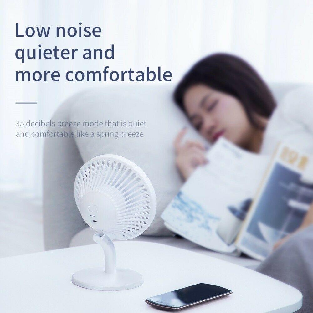 Quạt mini để bàn Baseus Ocean Fan (Pin sạc 2000mAh, 4 mức tốc độ - Mini USB Rechargeable Air Cooling Fan Clip Desk Fan)
