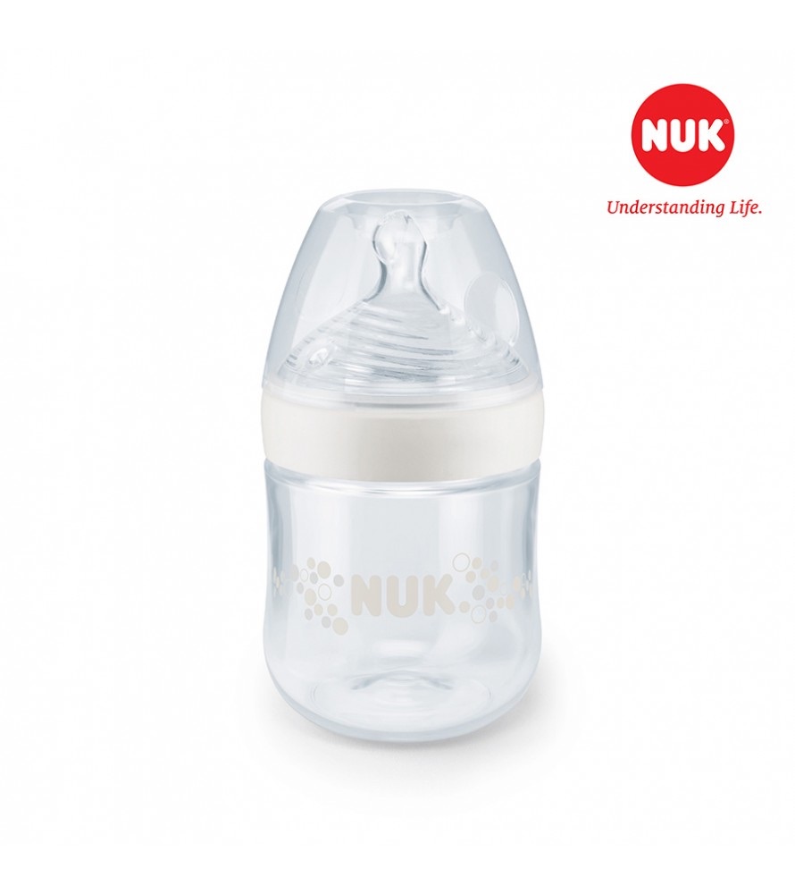 Bình sữa Nuk Nature Sense núm ti Silicone S1-M