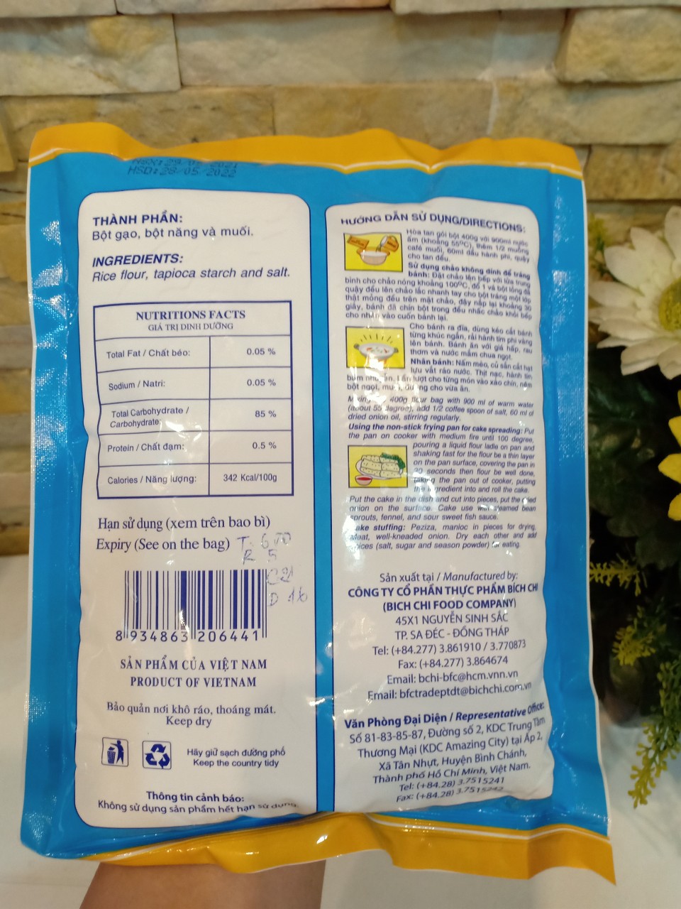 BỘT BÁNH CUỐN (SẢN PHẨM CỦA CÔNG TY BÍCH CHI) GÓI 400 GRAM