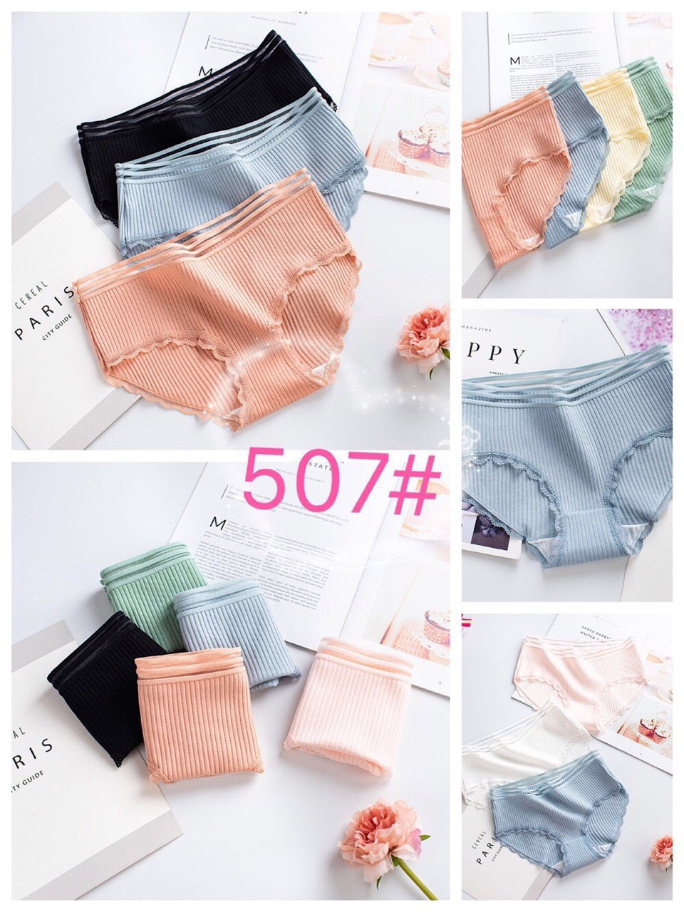 combo 5 quần bra tăm gân siêu đẹp