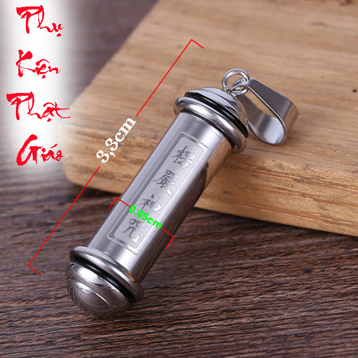 MẶT DÂY CHUYỀN LỌ RỔNG INOX CHÚ LĂNG NGHIÊM MD198 đẹp, không đen, không gỉ theo thời gian