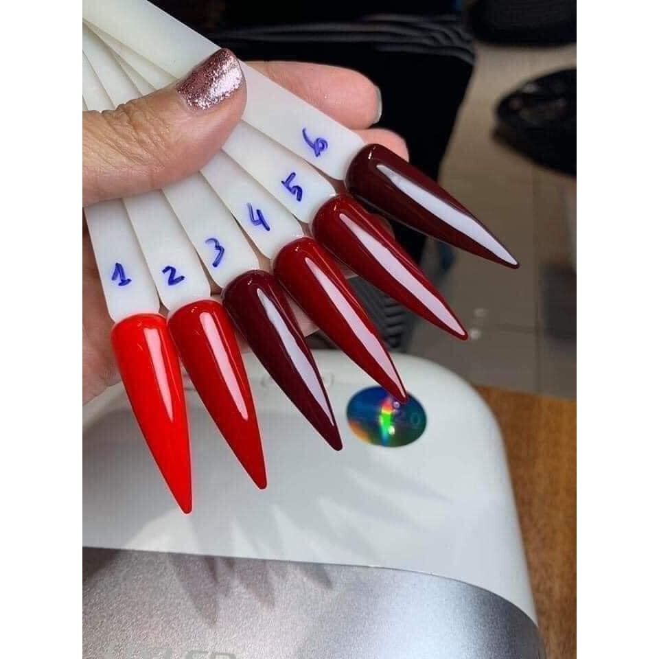 Sơn gel mxbon màu đỏ, set sơn móng tay màu đỏ đô