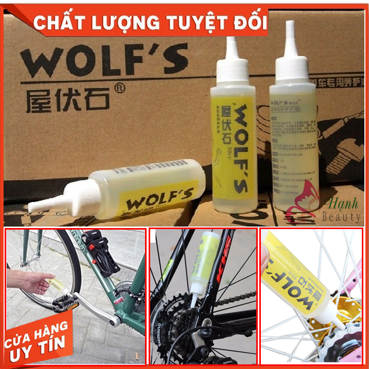 Dầu tra sên xích líp xe đạp Wolfs bôi trơn giúp làm sạch chống ăn mòn