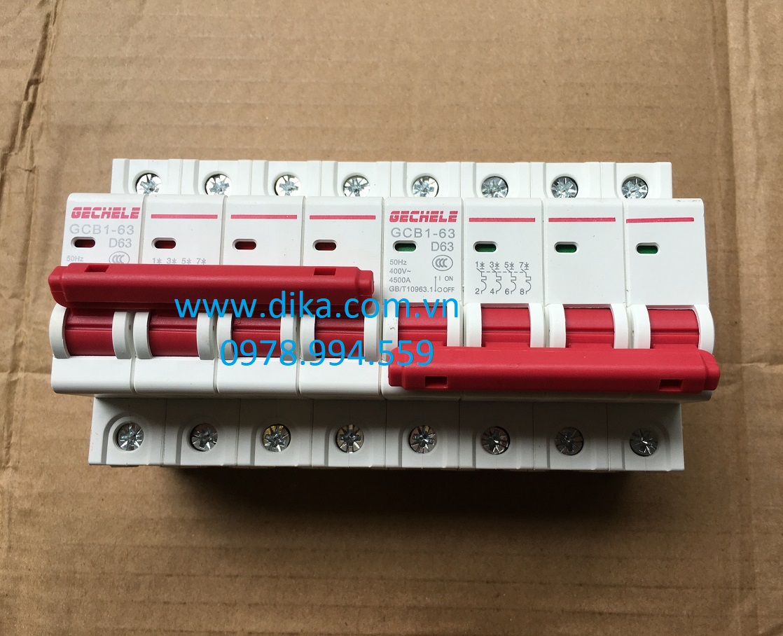Át đảo chiều 4 pha 63A GECHELE GCB1-63 Attomat đảo chiều 4P