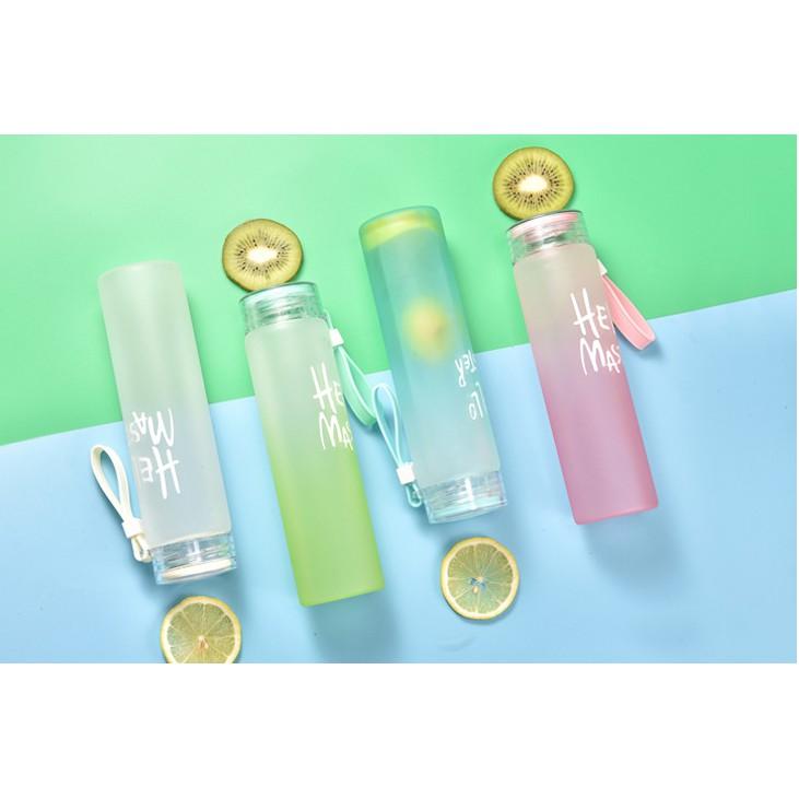 Bình đựng nước thủy tinh dây xách Hello Master 500ml