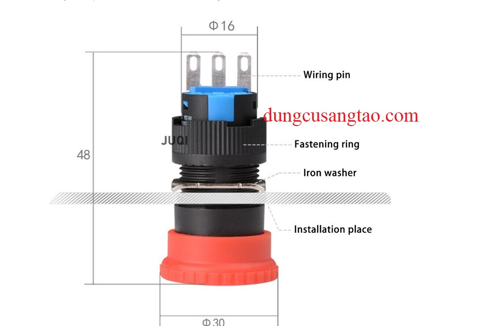 Nút nhấn khẩn cấp (emergency stop button), công tắc ngưng khẩn cấp