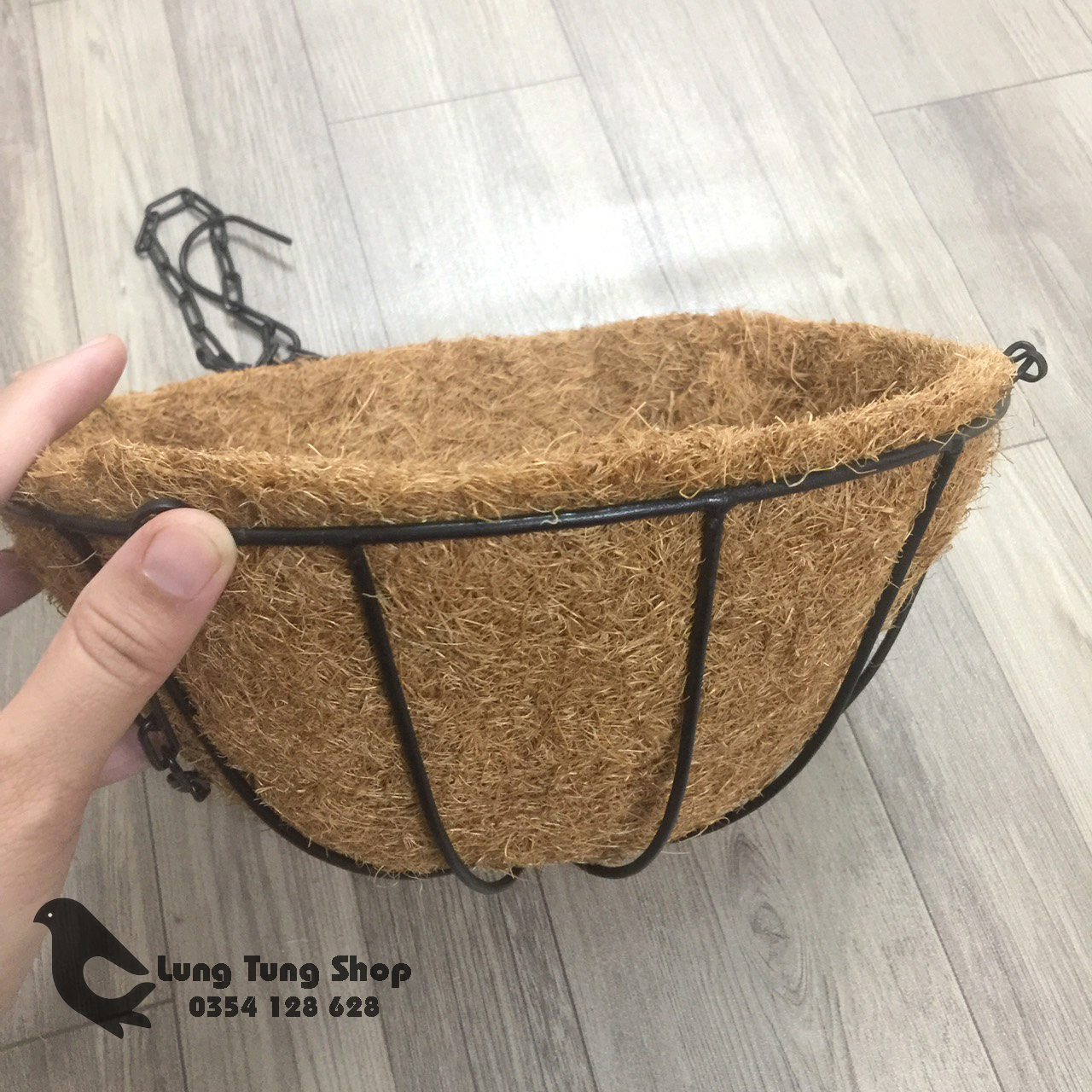[HCM]Chậu sơ dừa khung sắt ( SIZE VỪA 25CM ) Trồng cây trồng hoa trang trí sân vườn