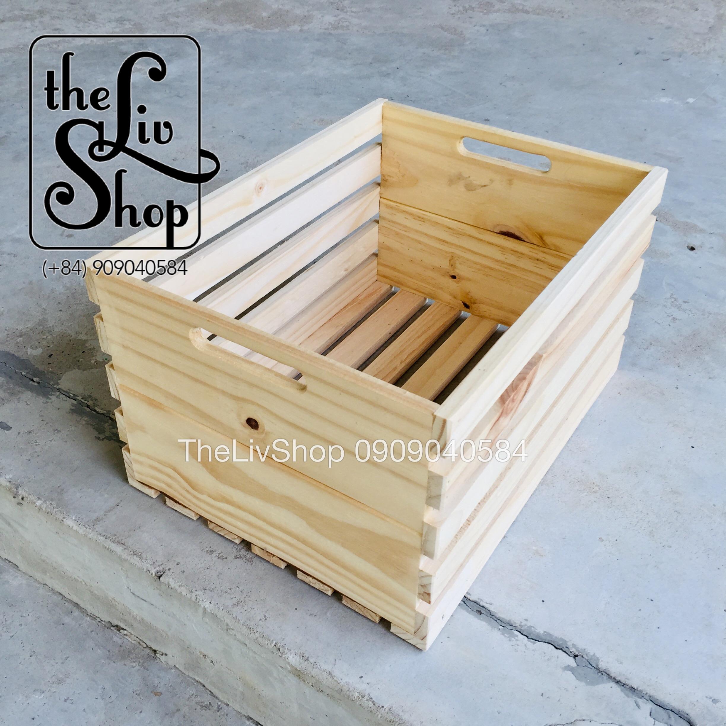 thùng gỗ thông loại liền mặt 40x30x22cm