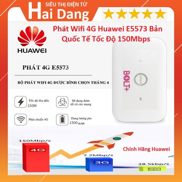 Bảng giá Bộ Phát Wifi, Bộ Phát 4G Huawei ZONG E5573 Bản Quốc Tế Tốc Độ 150Mbps Loại Trên Thị Trường Phong Vũ