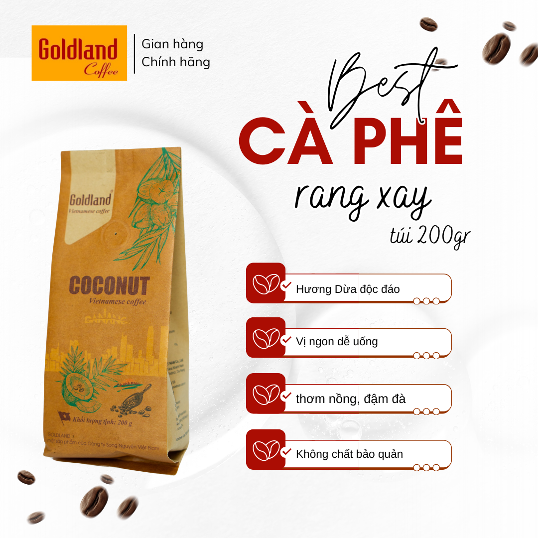 Goldland Filtered Coconut Coffee 200gr, Song Nguyen Coffee