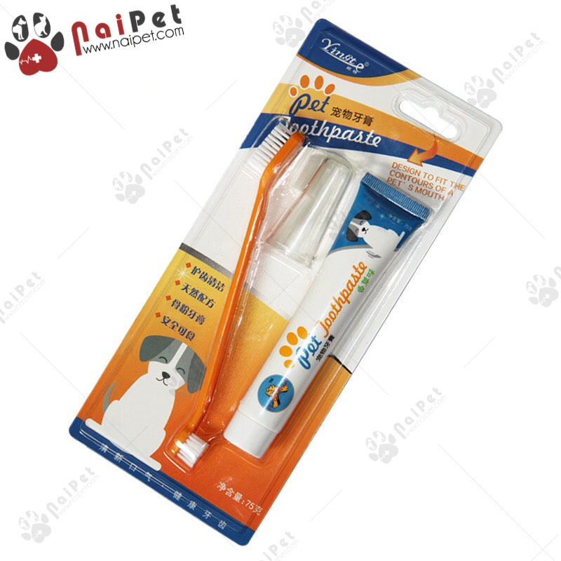 Bộ Đánh Răng Kem Đánh Răng Bàn Chải Đánh Răng Chó Mèo Pet Joothpaste