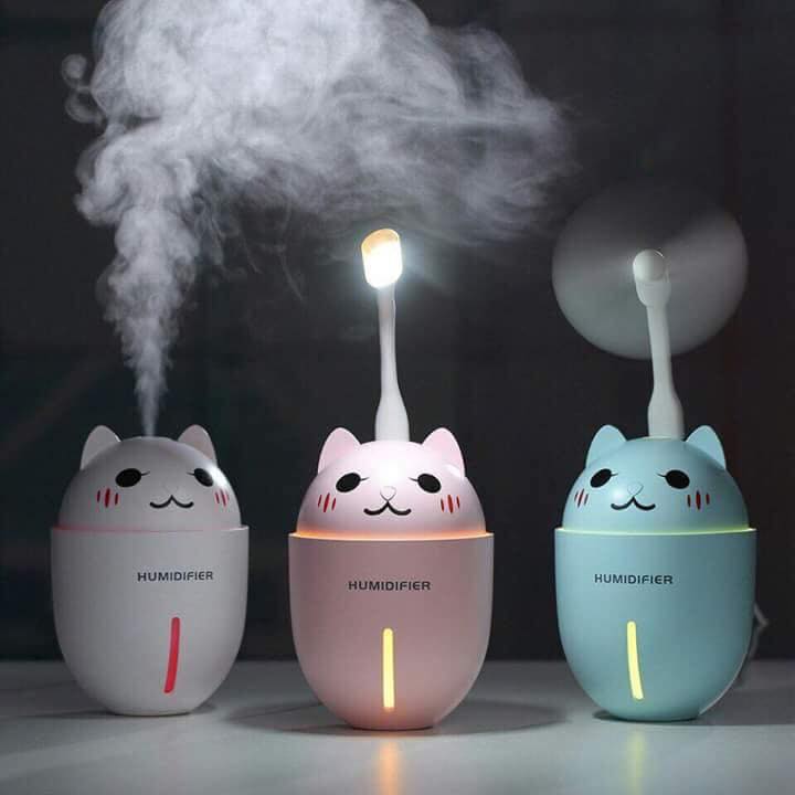 Máy phun sương tạo ẩm mini 3IN1 (Phun sương - Đèn- Quạt)