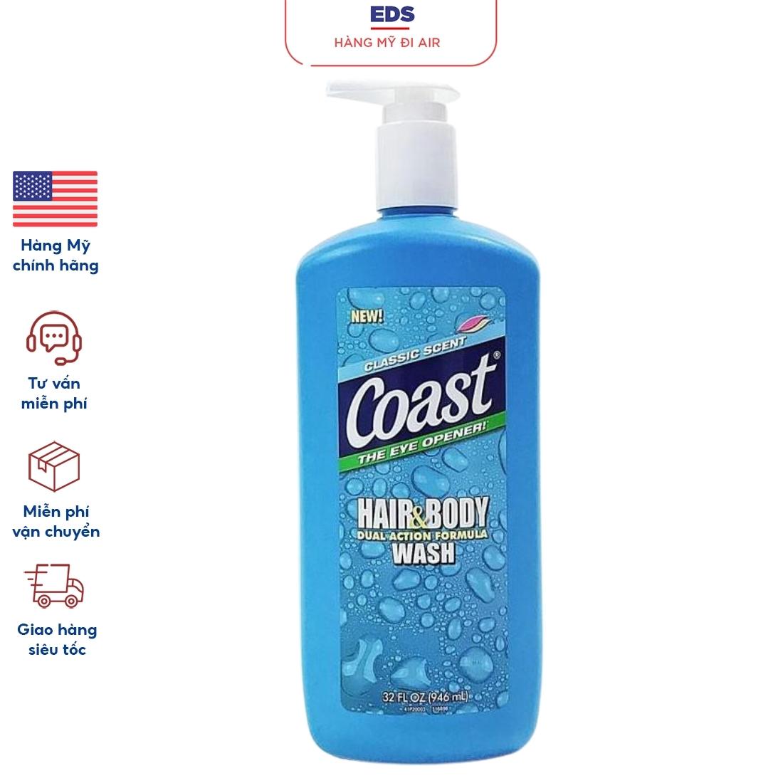 Sữa tắm gội toàn thân nam Coast Hair & Body Wash Classic Scent 946ml