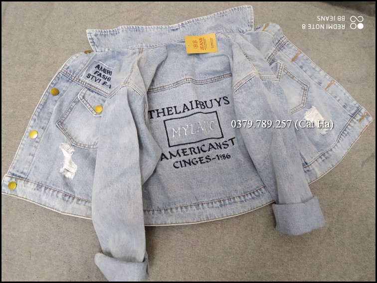 [HCM]Aó khoác jean nữ xám xanh như hình form dưới 58Kg Mylanic 2 BB31