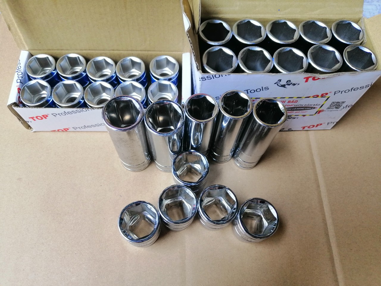 Đầu khẩu Đầu Tuýp 1/2 loại ngắn đủ cỡ từ 8mm đến 24mm