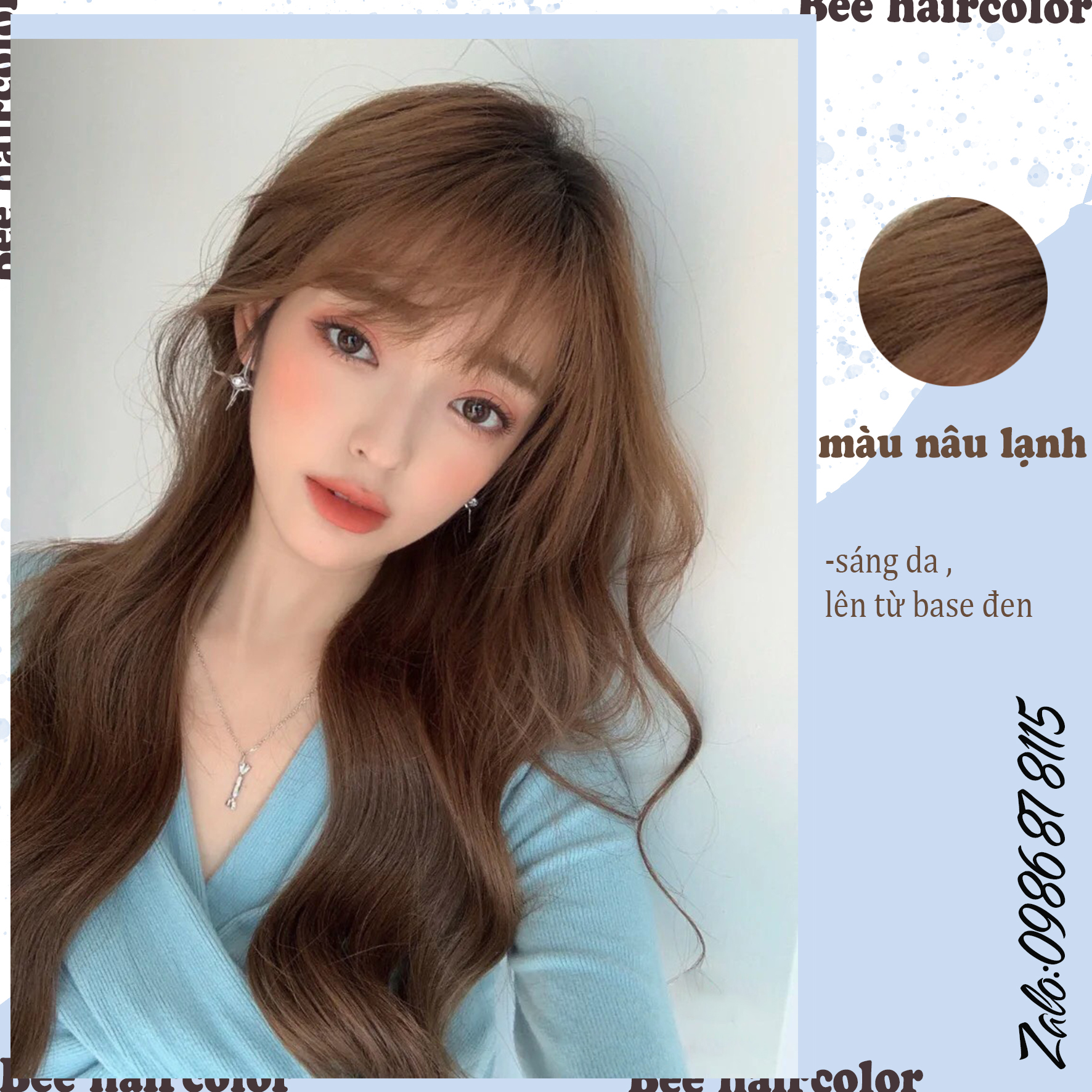 thuốc nhuộm tóc màu Nâu Lạnh [ tặng kèm trợ dưỡng + bao tay ]