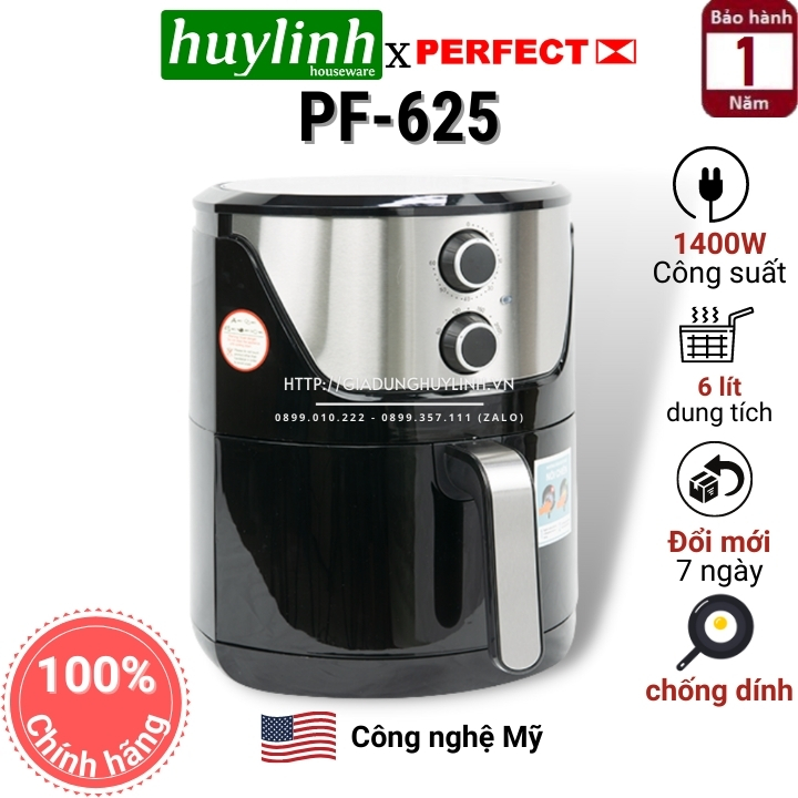 [HCM]Nồi chiên không dầu Perfect PF-625 - 6 lít [PF-335 - 5 lít]