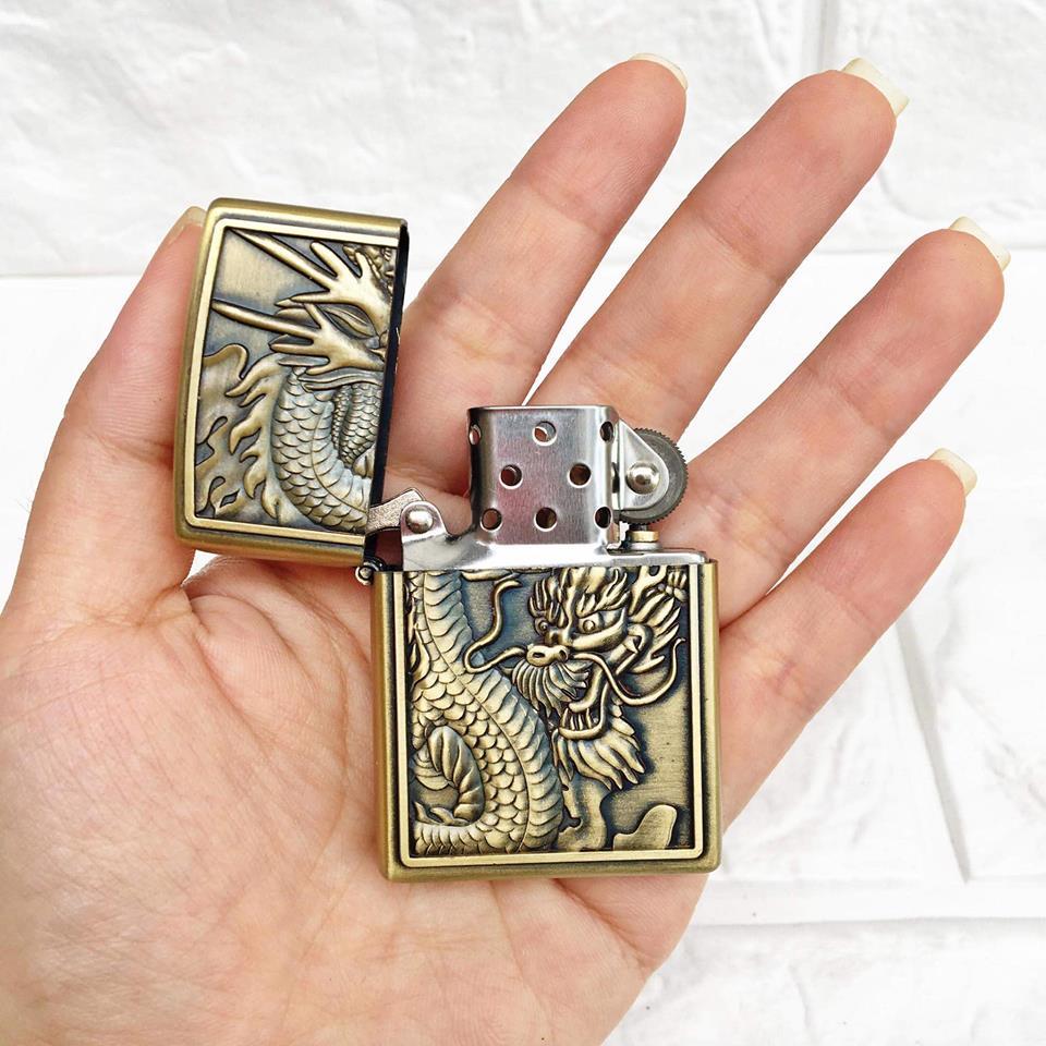 BẬT LỬA ZIPPO HÌNH RỒNG NỔI #15 - (XÀI XĂNG) - Phú Hiển Store