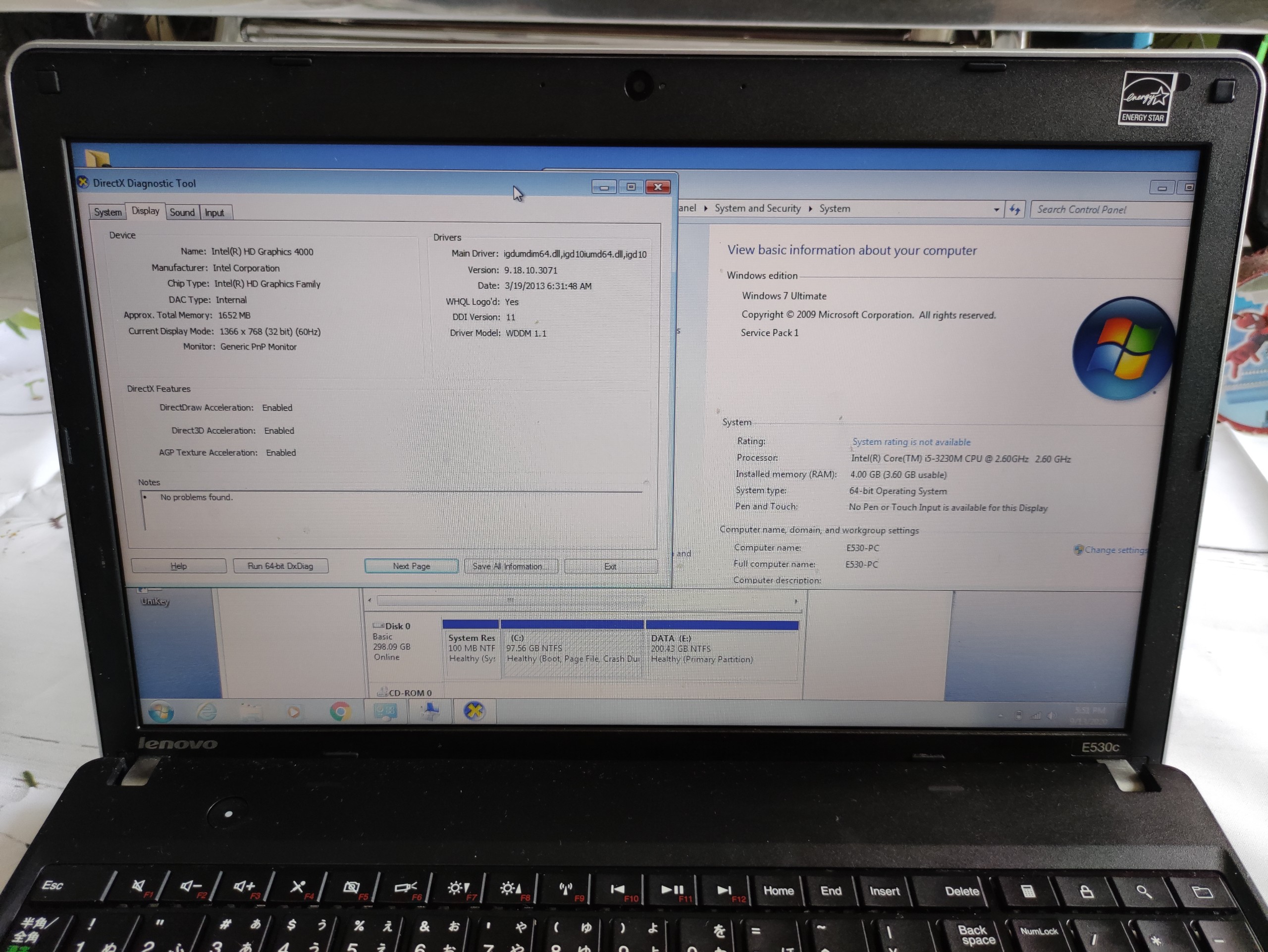 Laptop Le.no.vo Think.pad E530 Core i5, Ram 4gb, HDD 320gb