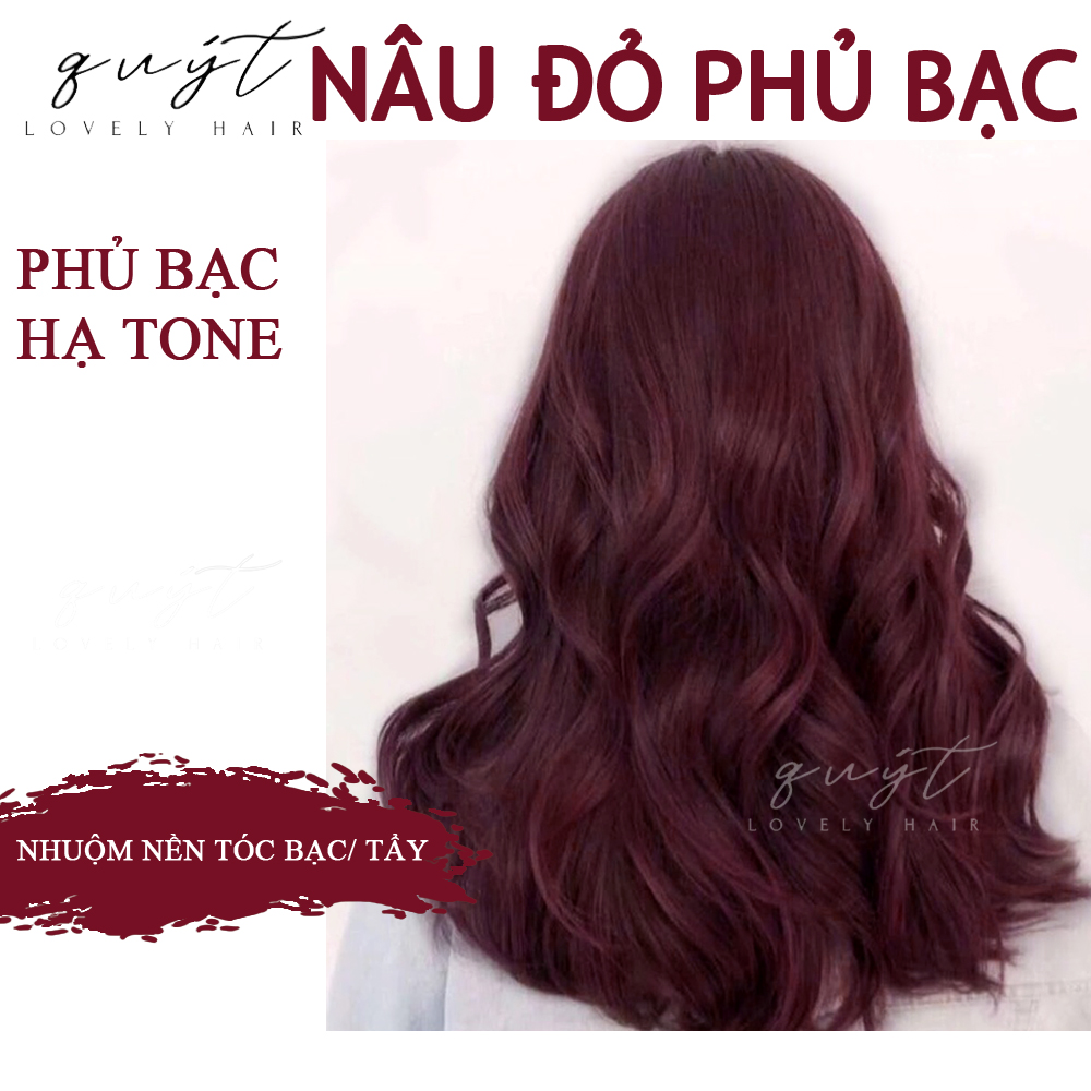 Kem Nhuộm Tóc Nâu Đỏ Phủ Bạc - Tặng Oxy