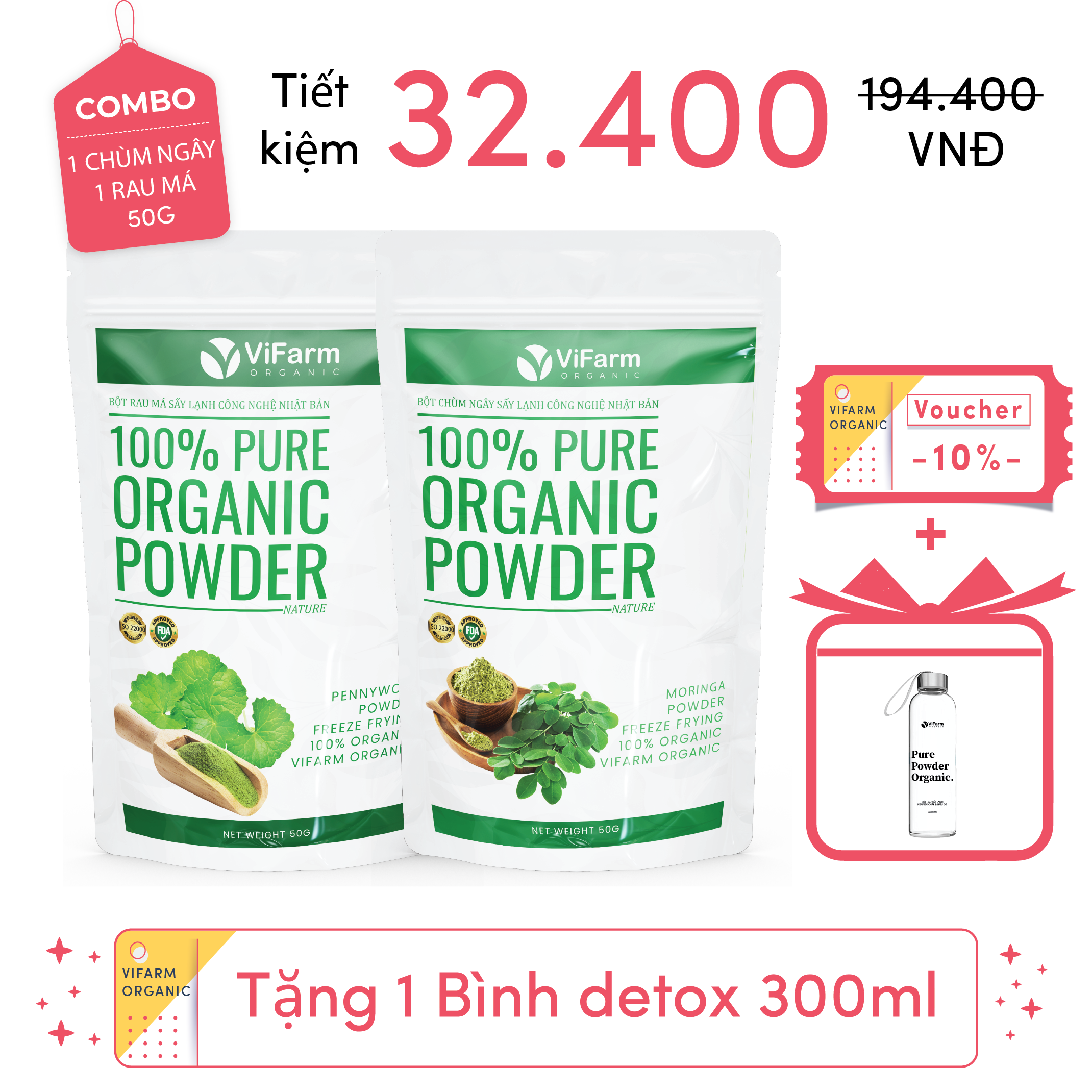 Bột Chùm Ngây Nguyên Chất ViFarm 50g