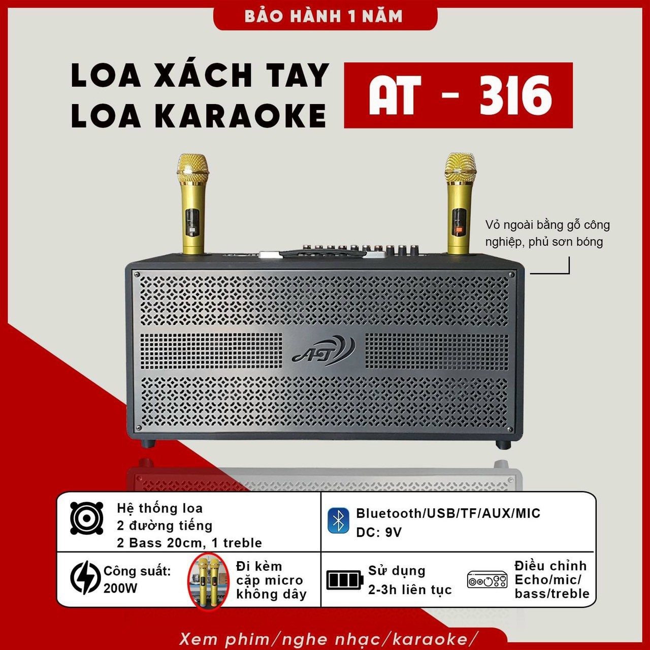 Loa AT mới ra mắt con loa AT Pro 316. 2 MICRO (Tặng kèm 2 cặp pin)