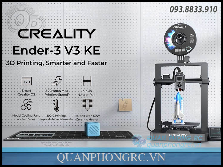 Máy in 3d creality ender 3 v3 ke fdm highspeed printer