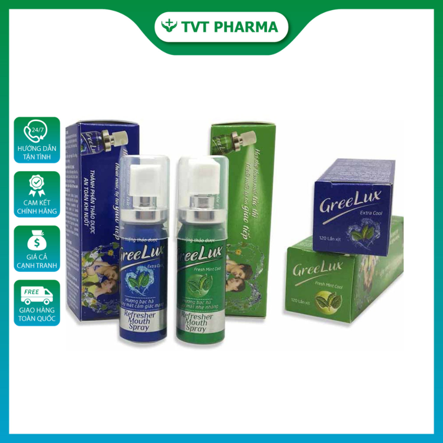Xịt thơm miệng thảo dượᴄ GreeLux 12ml (chính hãng)