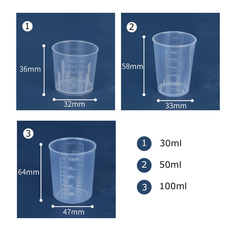 Cốc đong nhựa 30ml, 50ml, 100ml