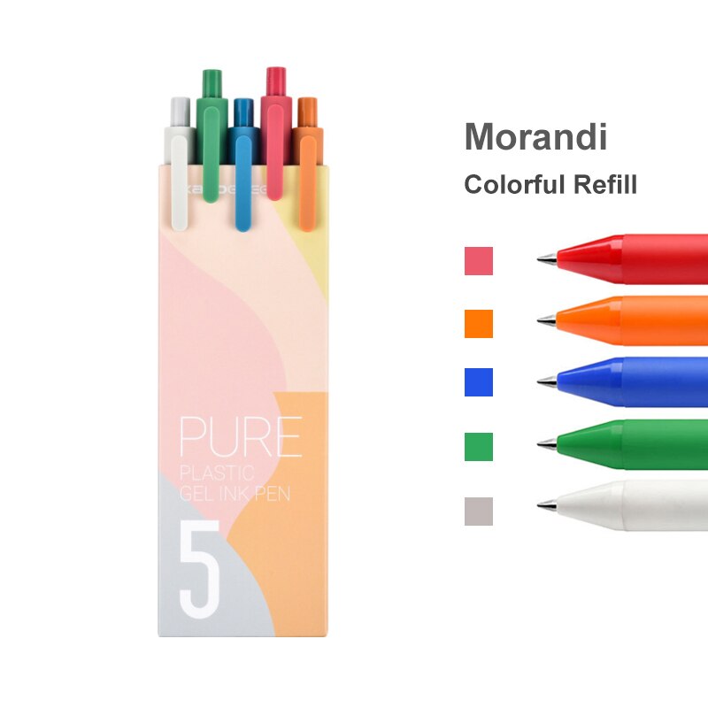 Bộ 5 bút bi gel Kaco Pure cỡ 05mm