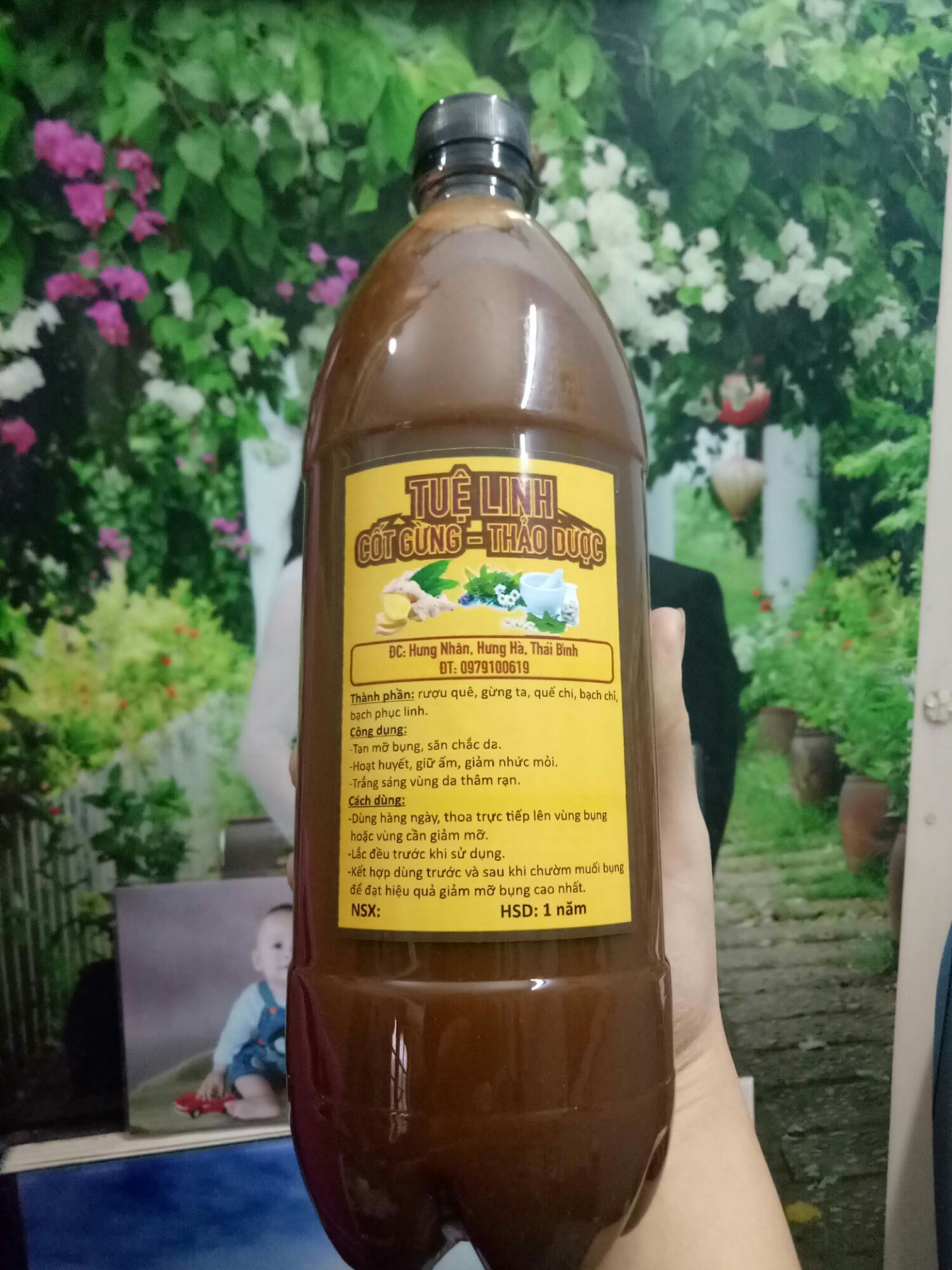 Cốt gừng thảo dược thoa body (gừng, quế, địa liền)