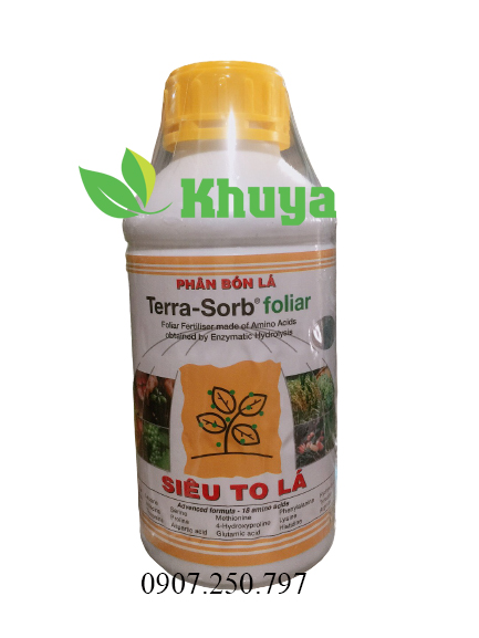Phân bón lá đạm sinh học Growmore Terra Sorb Foliar Siêu To Lá chai 1 lít