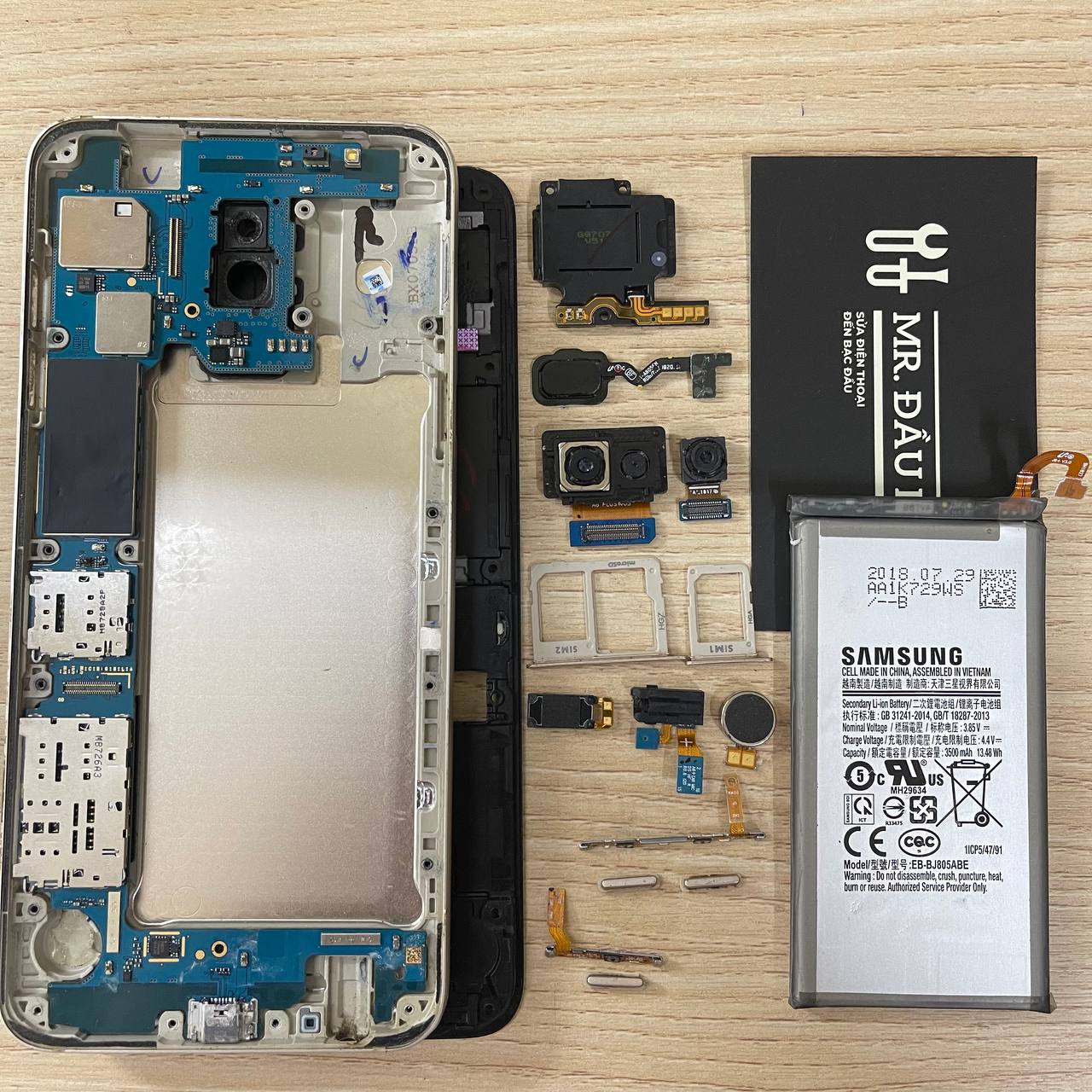 Cáp phím nút volume điện thoại Samsung Galaxy A6 Plus/ Khay sim Samsung Galaxy A6 Plus (Linh kiện bóc máy, bốc máy)