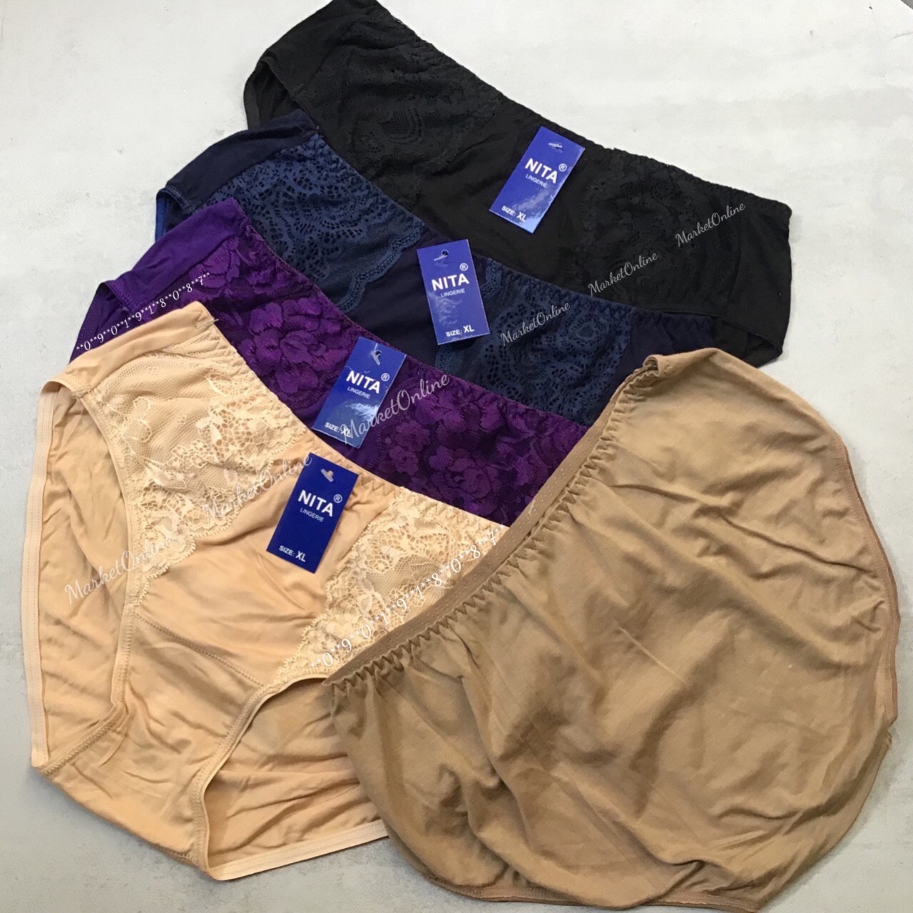 10 PCs cotton women's underwear cotton high waist bigsize 48kg to 100kg dark color