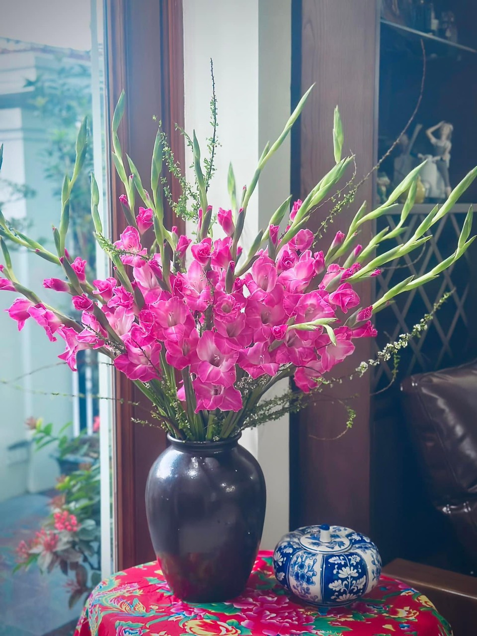 Bình Hoa Lọ Hoa Dáng Chum Men Mộc - Gốm Sứ Bát Tràng