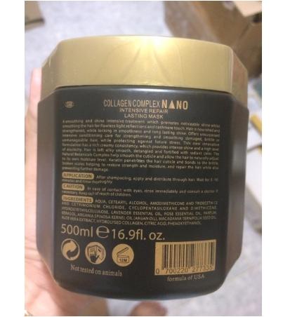 [HCM]KEM HẤP DẦU COLLAGEN PHỤC HỒI TÓC HƯ TỔN NẶNG NANO COMPLEX ( USA) 500ml