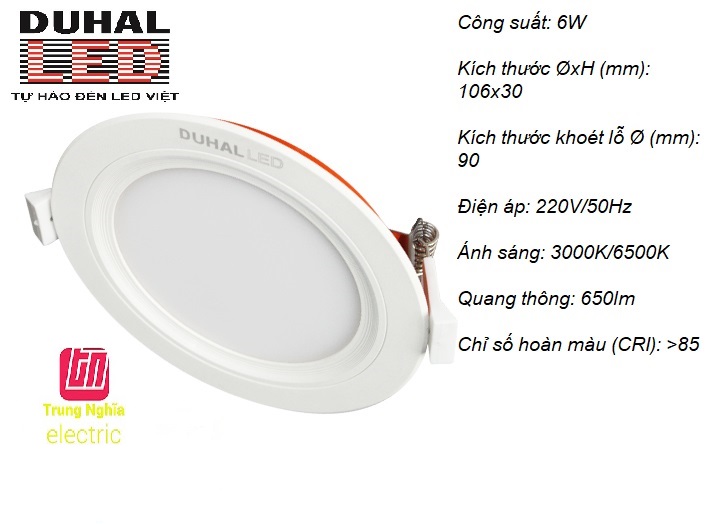 ĐÈN LED ÂM TRẦN PANEL DUHAL 7W (KDPT207) TĂNG PHÔ TÍCH HỢP