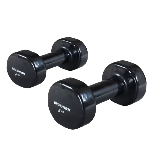 Tạ tay 8kg Brosman nhập khẩu (Tạ sắt 8kg màu đen)