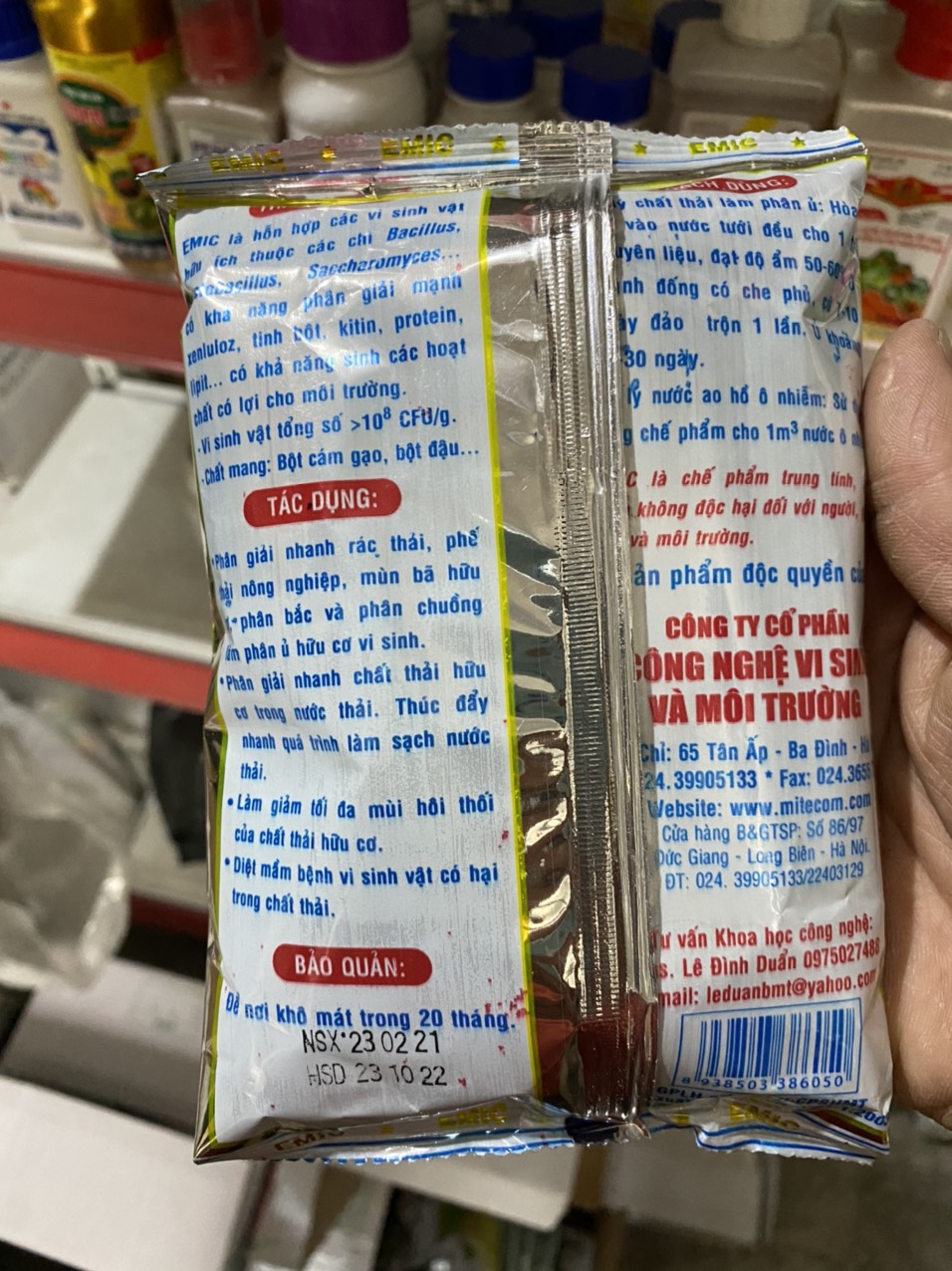 Chế phẩm sinh học EMIC ủ phân xử lý chất thải gói 200gr