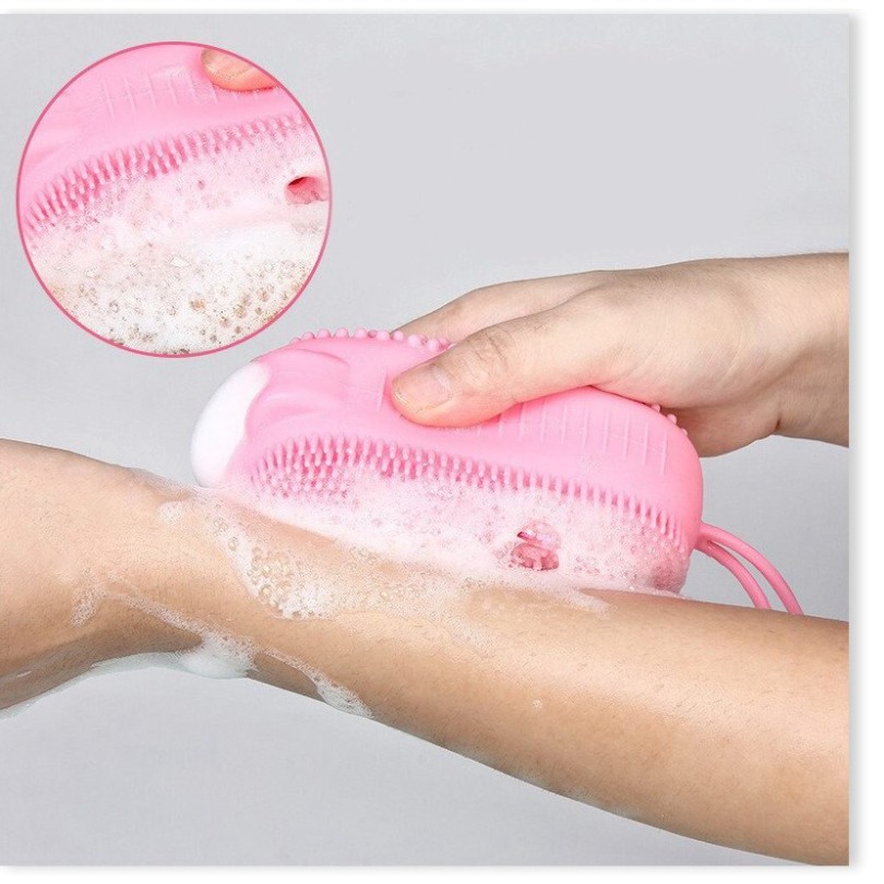 Bàn chải tắm hình gấu 2 mặt Silicone