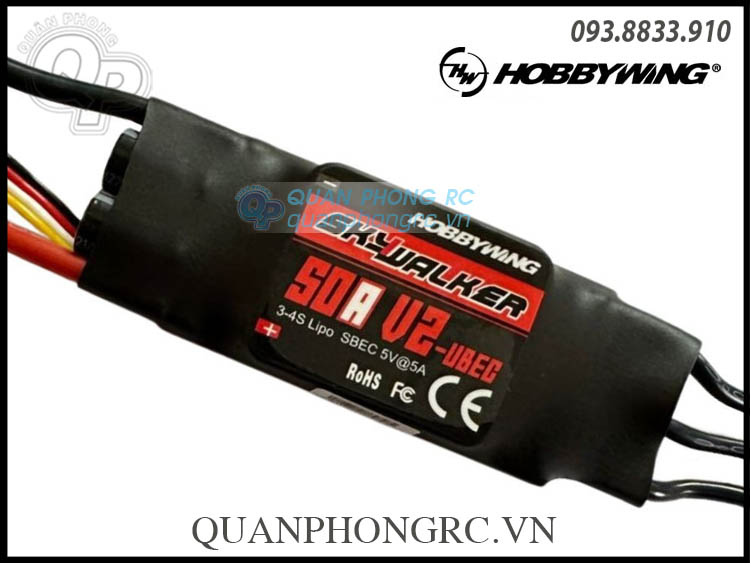 Điều tốc Hobbywing Skywalker 50A Bec 5A 2-4S