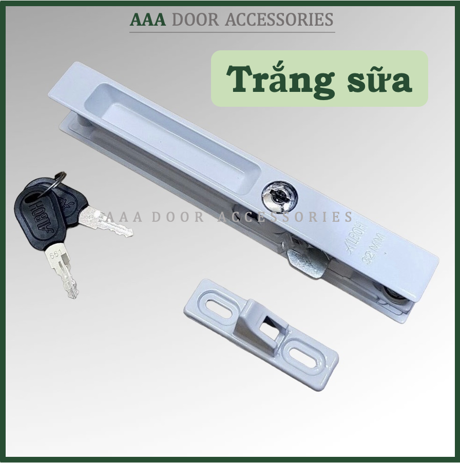 Khoá cửa đi lùa tay âm ALBOH chìa thau