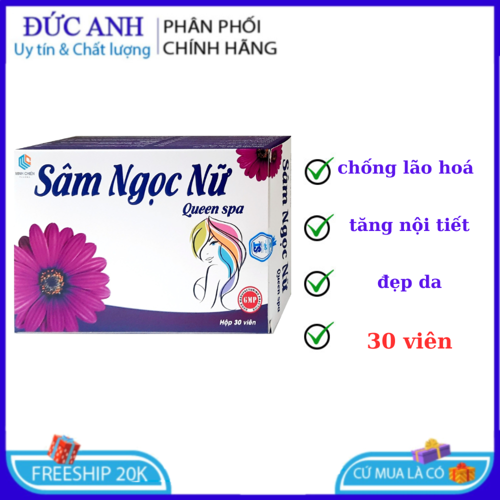 Viên uống Sâm Ngọc Nữ trắng da , chống lão hóa , tăng nội tiết tố nữ, giảm nám sạm da, tăng sinh lý nữ - Vỉ 30 viên